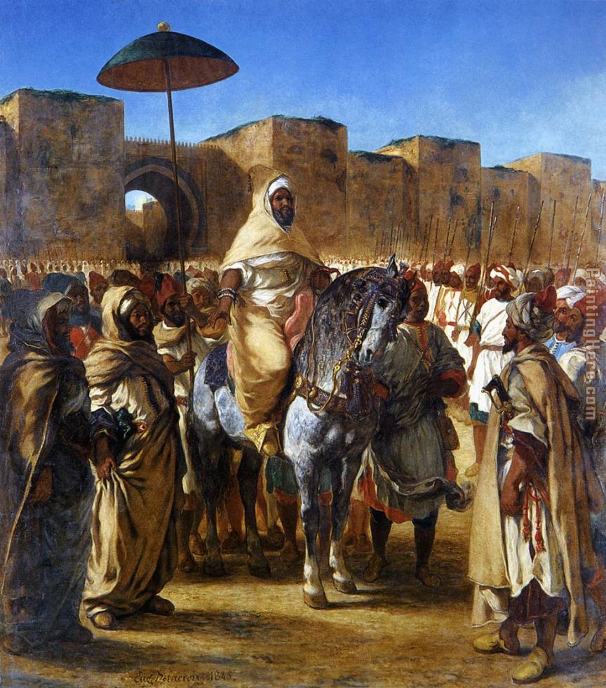 The Sultan of Morocco and his Entourage painting - Eugene Delacroix The Sultan of Morocco and his Entourage art painting